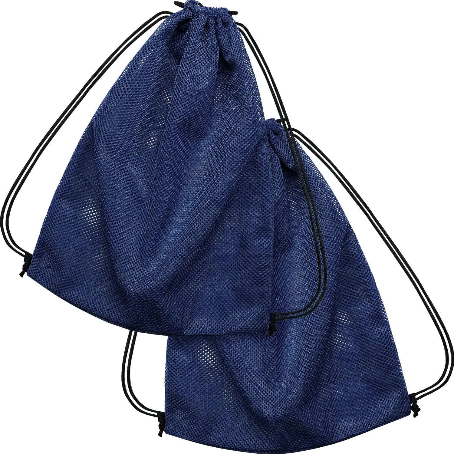 Frienda Mesh Drawstring Backpack Bag Multifunction Mesh Bag for Swimming, Gym, Clothes (Navy Blue)