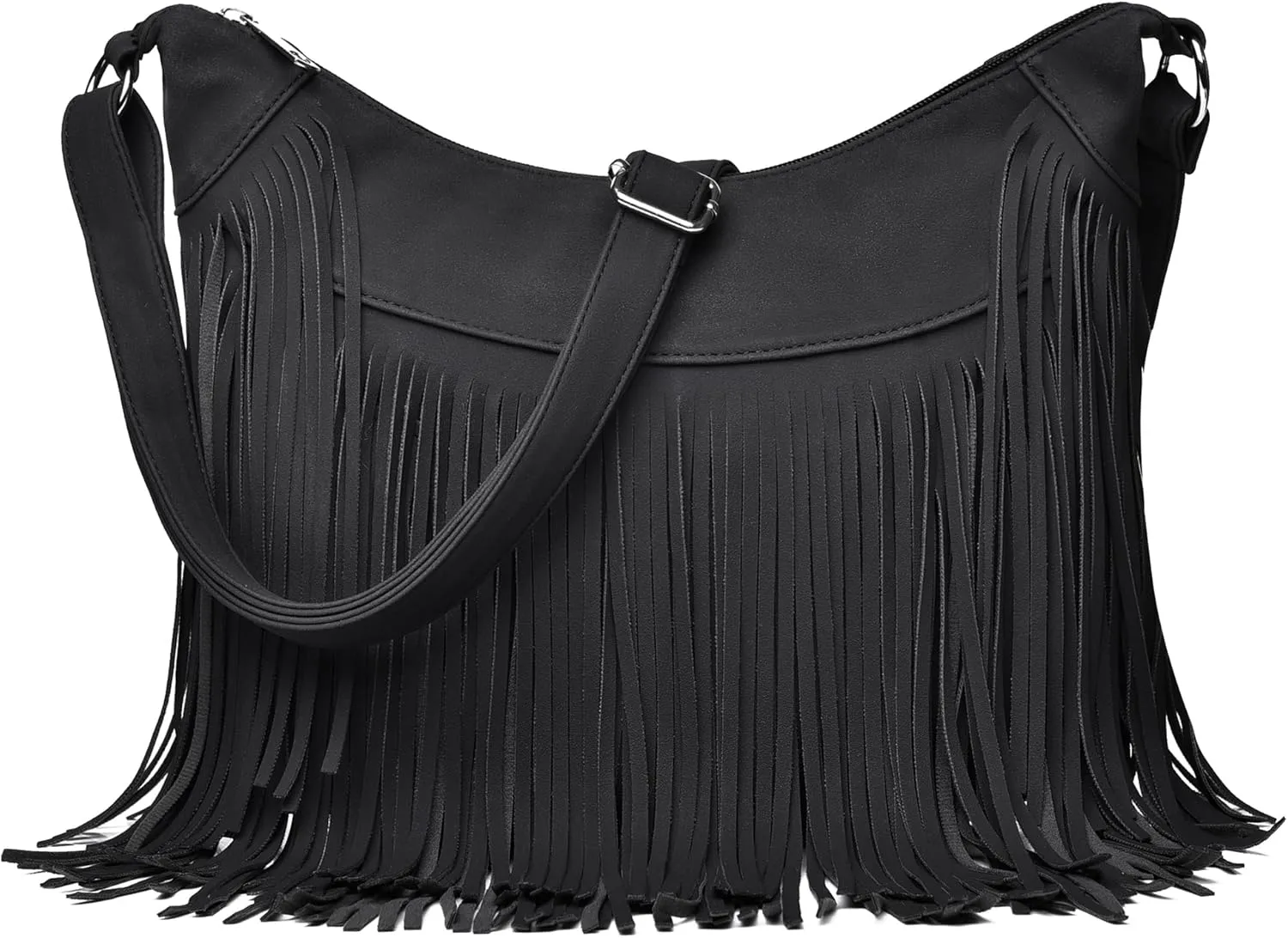 Fringe Hobo Bags for Women Vintage Suede Crossbody Bag Hippie Western Cowgirl Purses Tassel Shoulder Bag