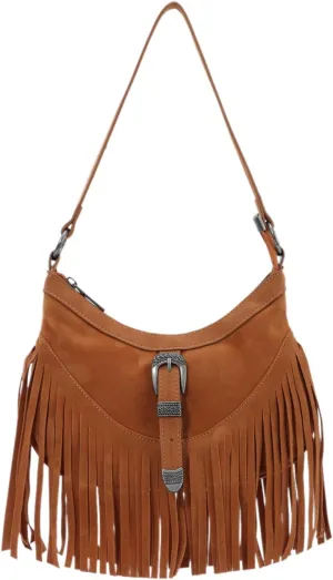 Fringe Hobo Purse for Women Tassel Shoulder Bag Vintage Suede Handbag Hippie Western Tassel Bag
