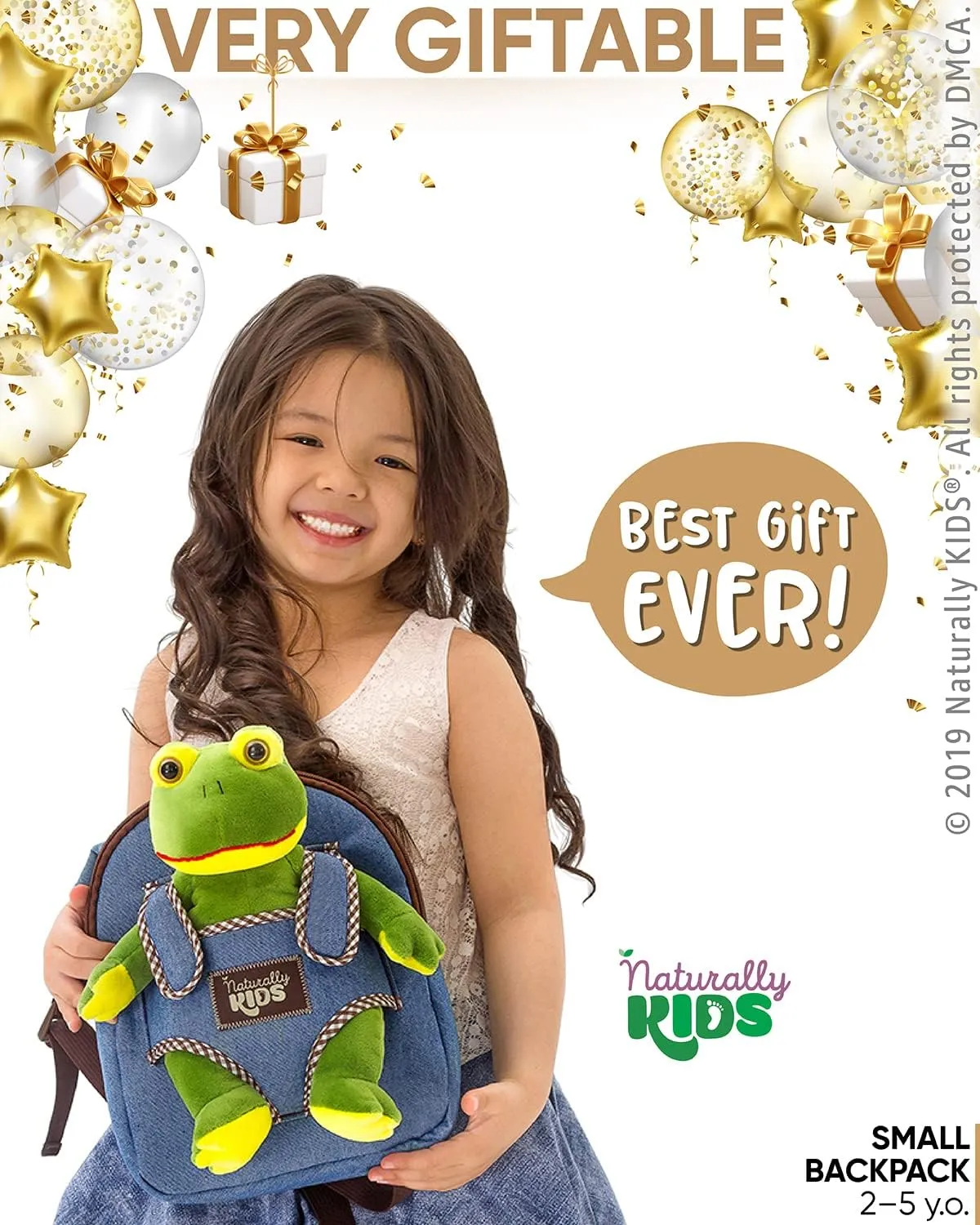 Frog Backpack, Frog Toys for Kids 3-5, Toddler Stuffed Animal Gifts for 2 3 4 5 Year Old Girl Boy