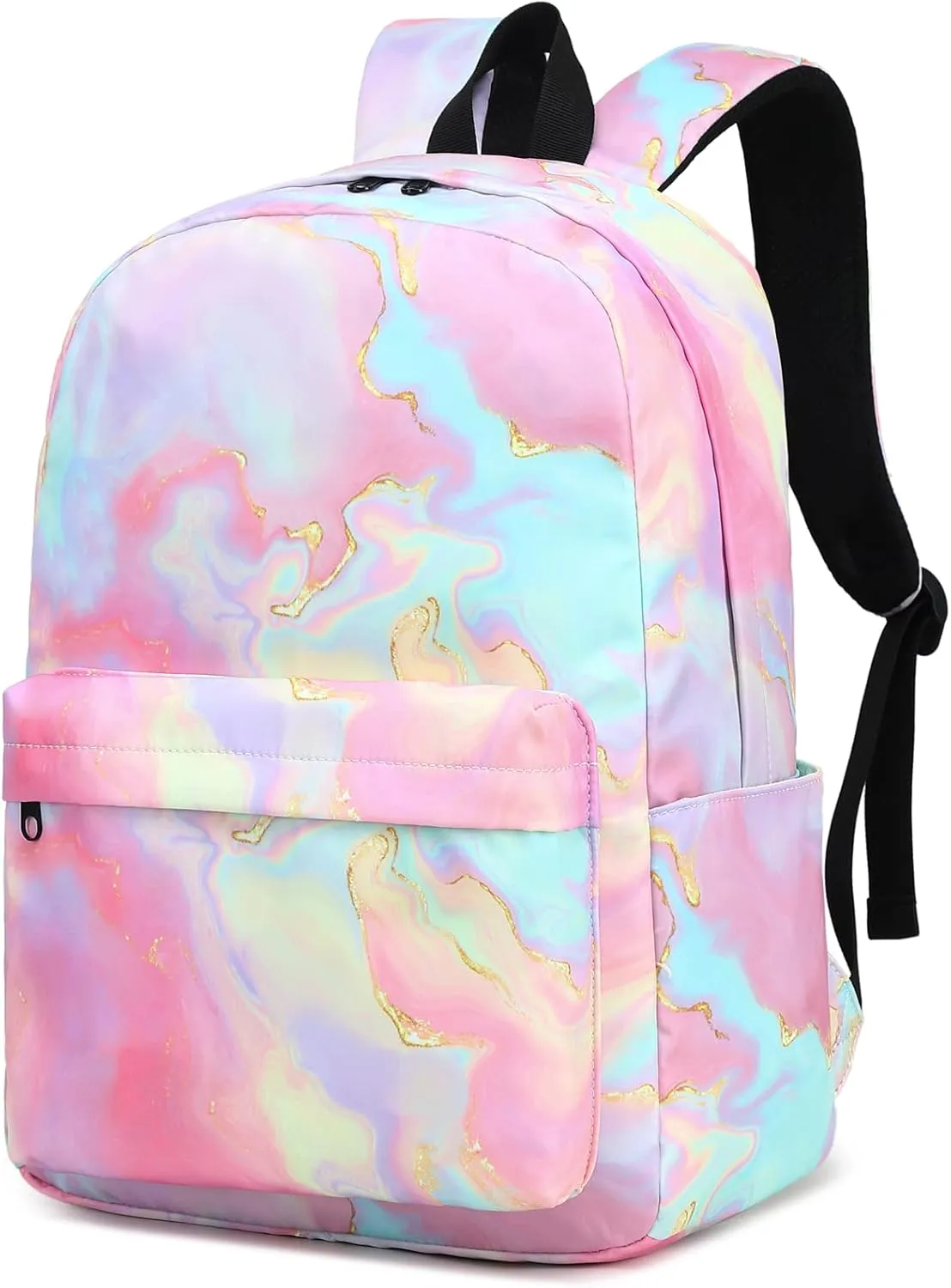 Fuyicat Marble School Backpack for Girls, Kids Teens Elementary Middle School Bag Women College Bookbag Laptop Backpacks (Pink)