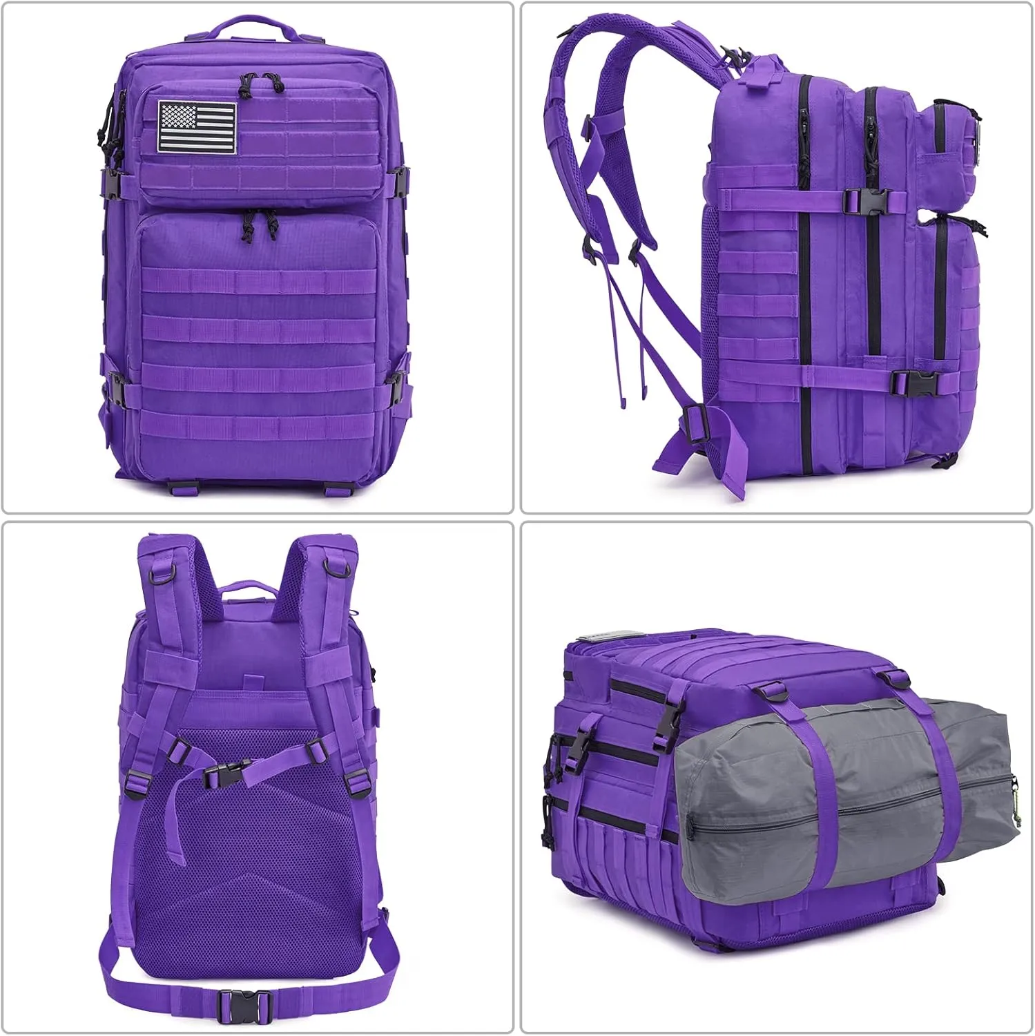 G4Free 40L Military Tactical Backpack 3 Day Assault Survival Molle Pack Bug Out Bag Fishing Backpack Rucksack