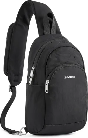 G4Free Crossbody Bag for Women Casual Sling Backpack Fashionable Shoulder Chest Fanny Packs Black