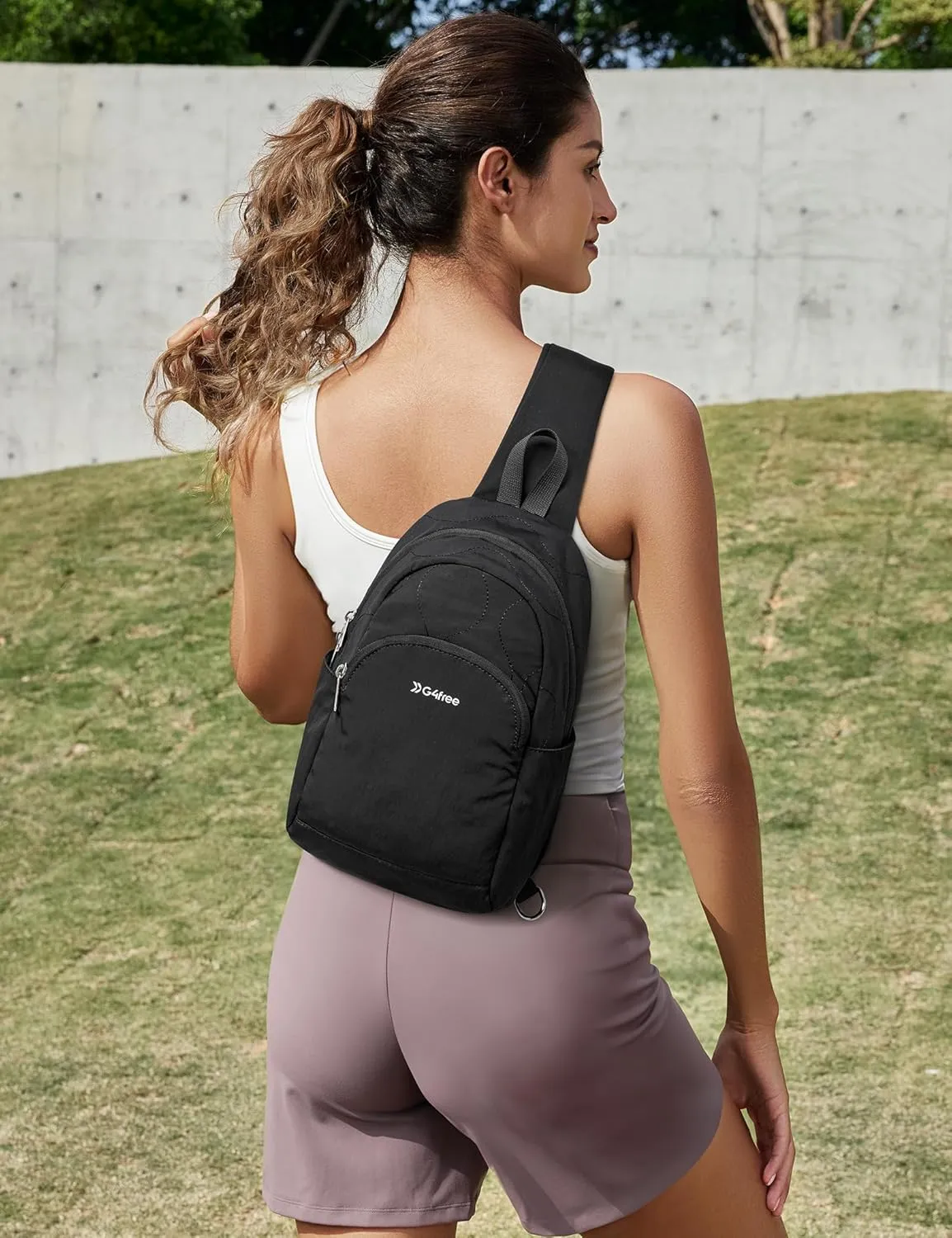 G4Free Crossbody Bag for Women Casual Sling Backpack Fashionable Shoulder Chest Fanny Packs Black