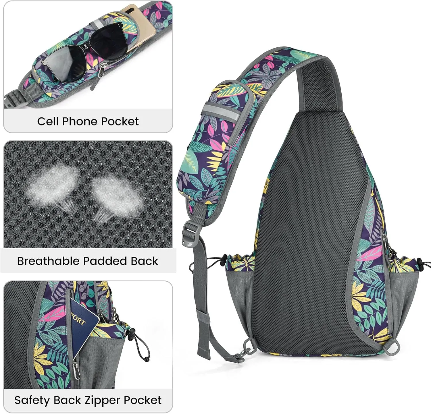 G4Free Pickleball Bag, Crossbody Sling Bag for Men Women, Pickleball Backpack, Pickle Ball Paddle Bag Gifts for Sports
