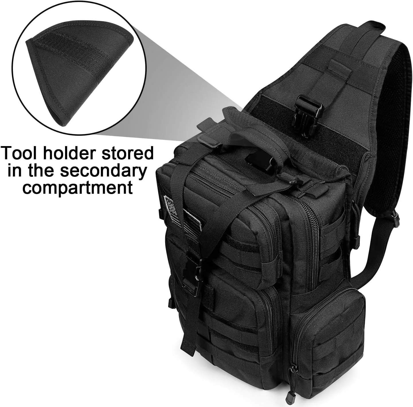 G4Free Tactical EDC Sling Bag Backpack with Adjustable Holder Military Shoulder Backpack for Men