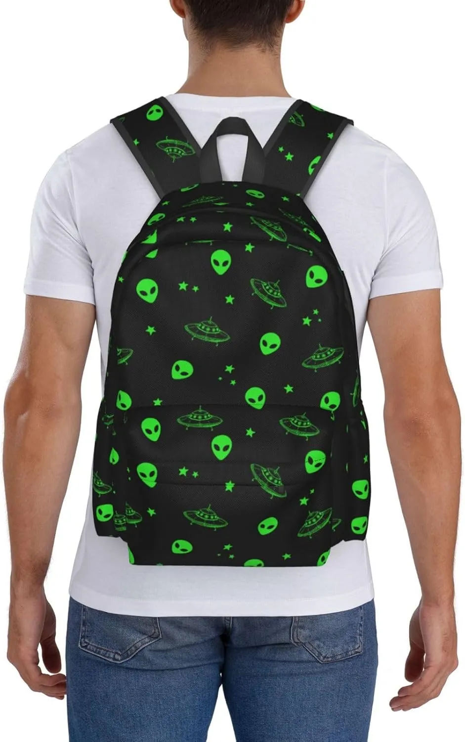 Galaxy Alien Backpack Bookbag Laptop Backpacks Multipurpose Daypack for Boys Girls School Men Women Travel Hiking