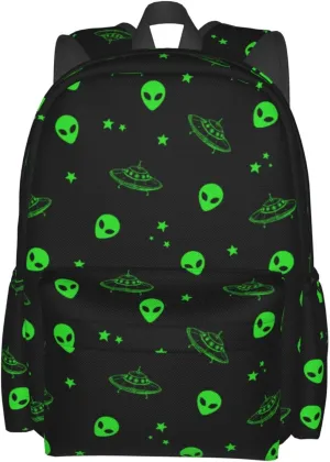 Galaxy Alien Backpack Bookbag Laptop Backpacks Multipurpose Daypack for Boys Girls School Men Women Travel Hiking