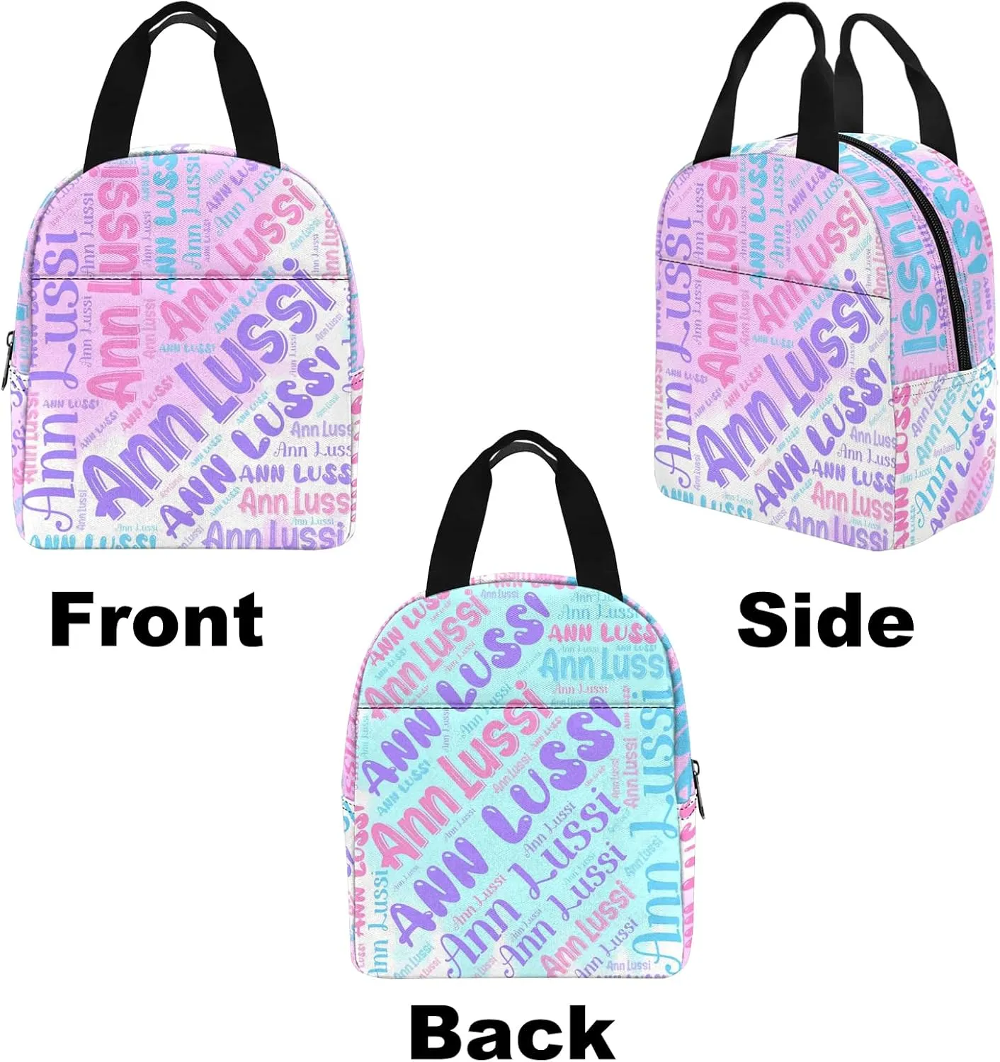 Generic Custom Kid's Backpack with Lunch Bag Box Pencil Pouch for Girls Personalized Multi Name School Bag for Daughter Granddaughter 3 in 1 Bookbags Set Schoolbag for School Season, Design 01