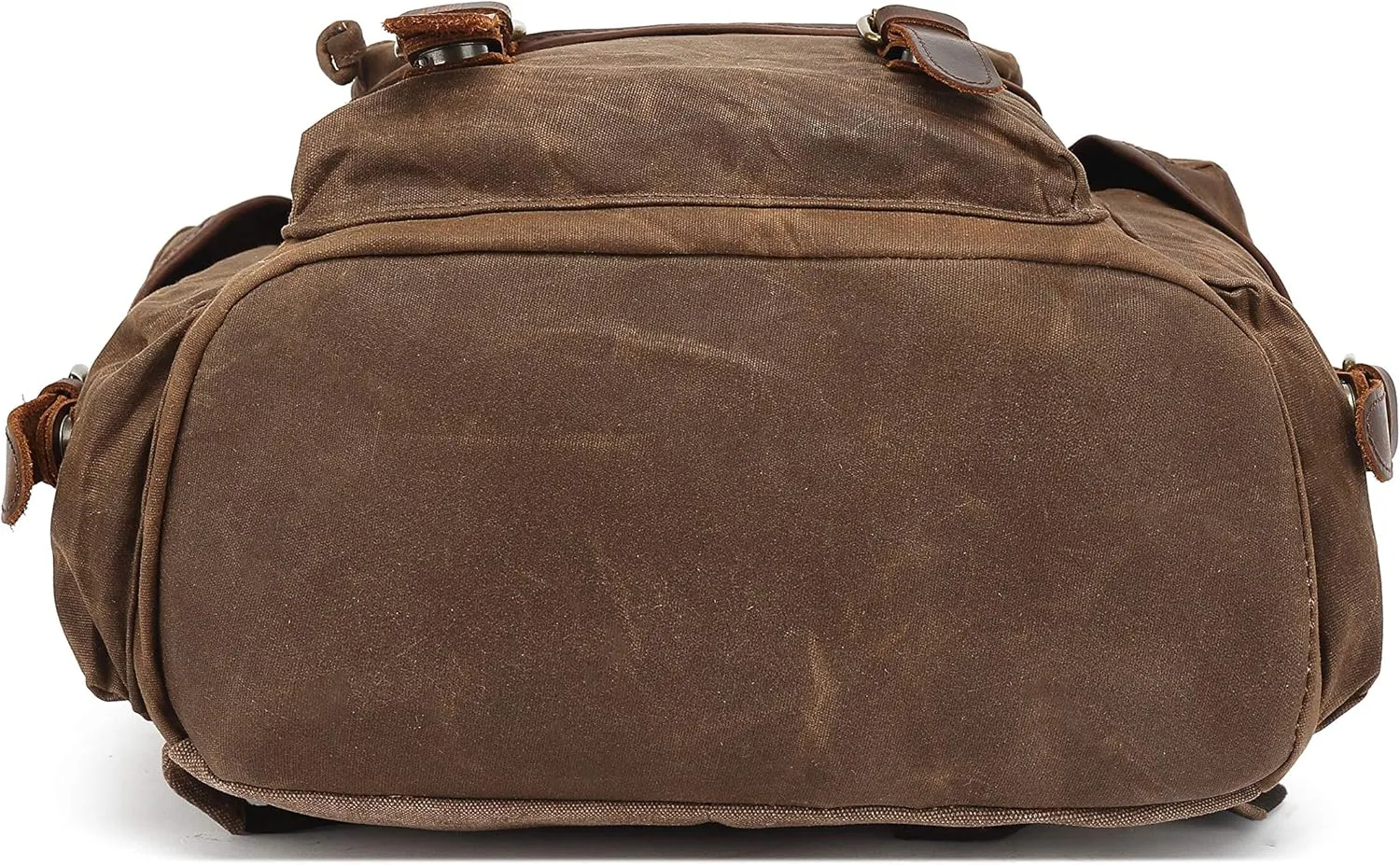 Genuine Leather Canvas waxed Backpack Travel Rucksack Laptop Bag Army Green