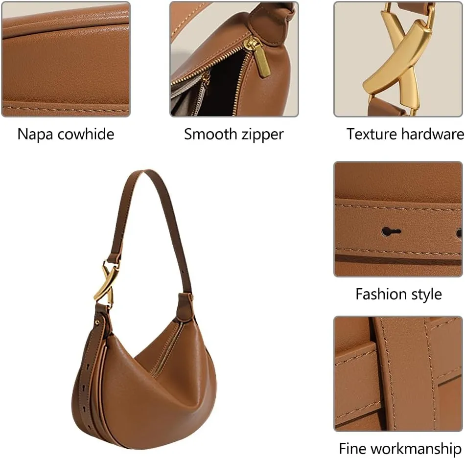 Genuine Leather Crossbody bag for Women - Shoulder Bag with Adjustable Strap, Multi-Pocket Hobo bag, Durable Design