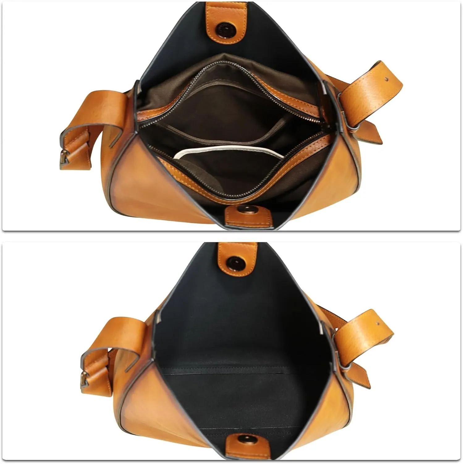 Genuine Leather Shoulder Bag for Women Hand Painted Handbag Handmade Purse Crossbody Sling Purse Casual Daypack