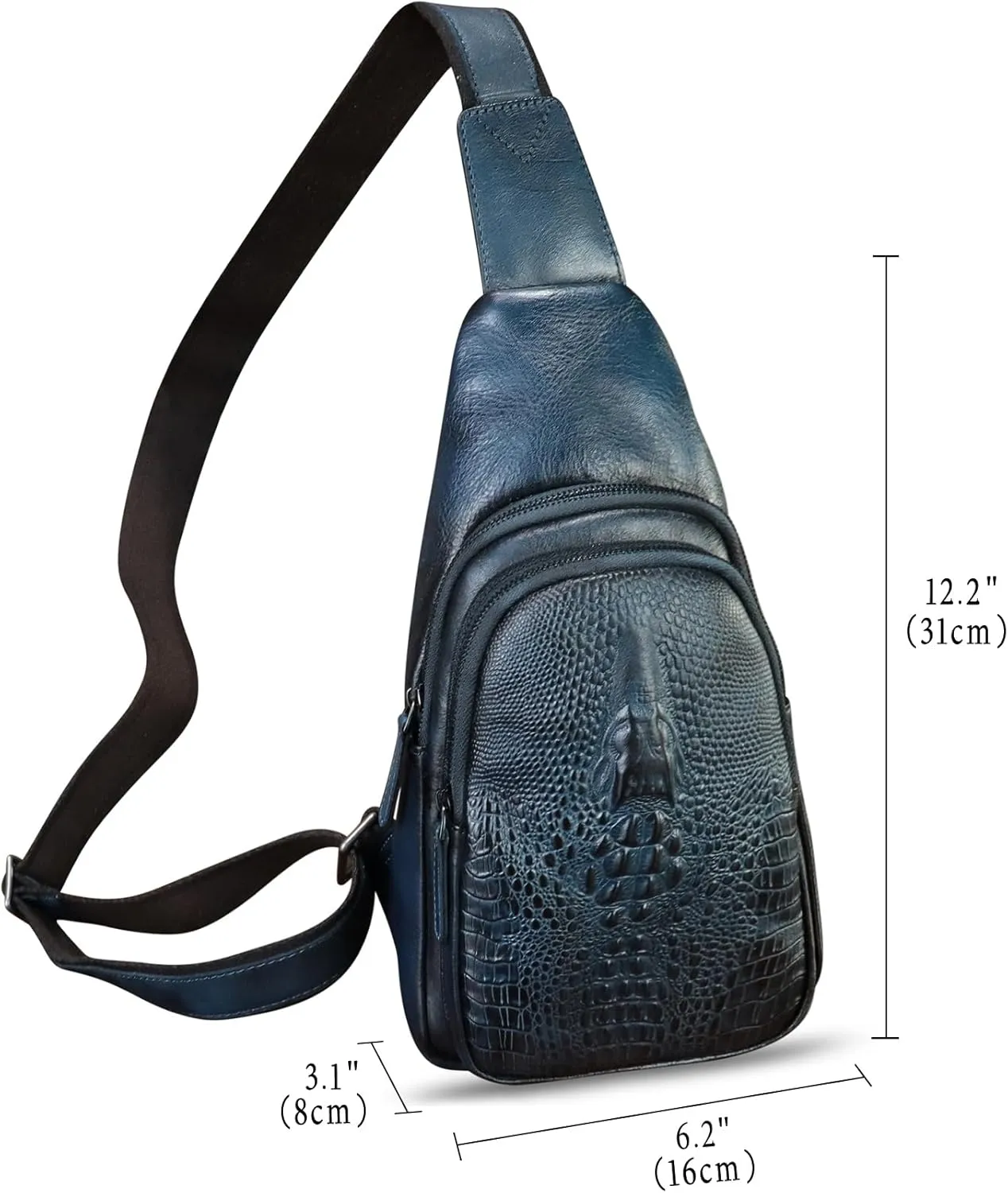 Genuine Leather Silng Bag for Women and Men Real Leather Sling Backpack Chest Purse Shoulder Crossbody Bag