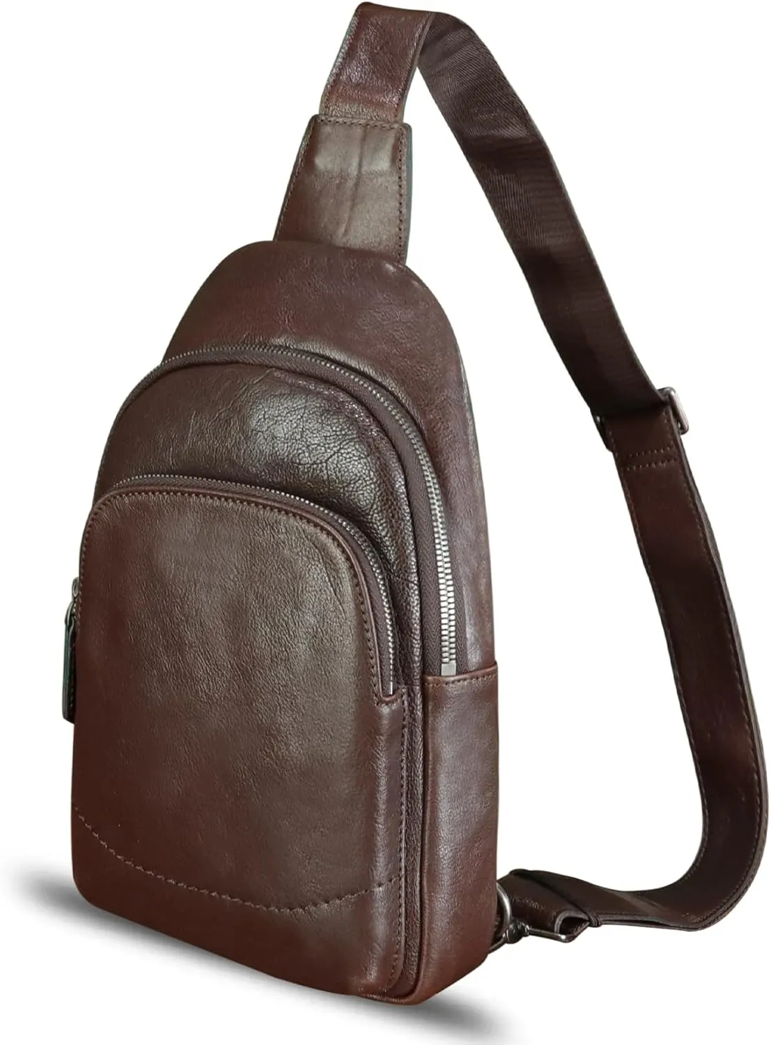 Genuine Leather Sling Bag for Women and Men - Vintage Sling Purse Backpack Shoulder Crossbody Chest Bag