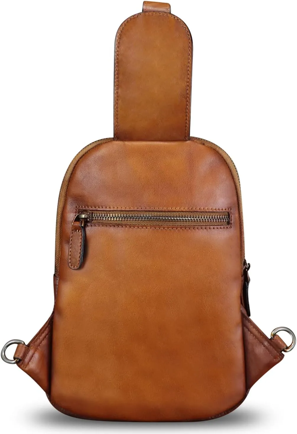 Genuine Leather Sling Bag for Women Vintage Real Leather Sling Backpack Shoulder Crossbody Bag Chest Purse
