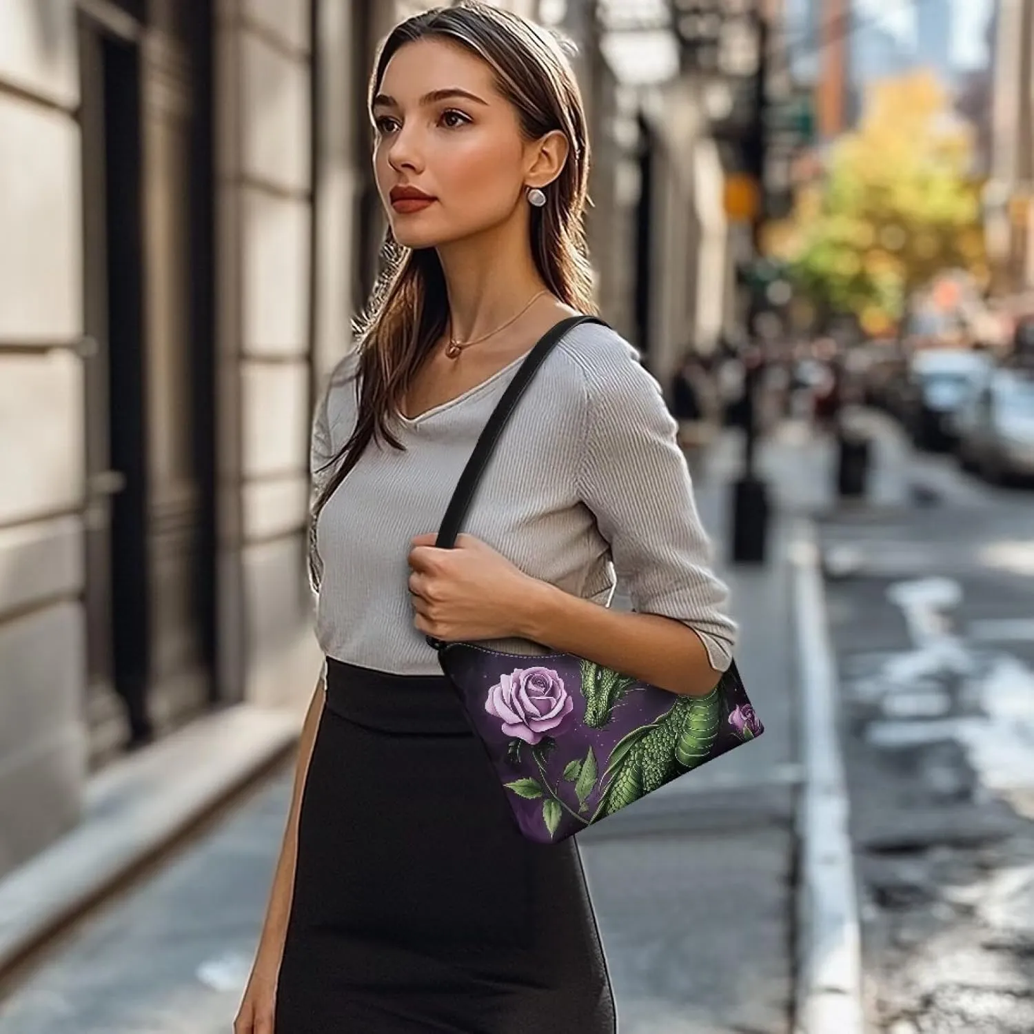 GIFTPUZZ PU Women's Underarm Bag Trendy Women Shouder Handbags with Hand Strap for Party Travel Work and Vacation