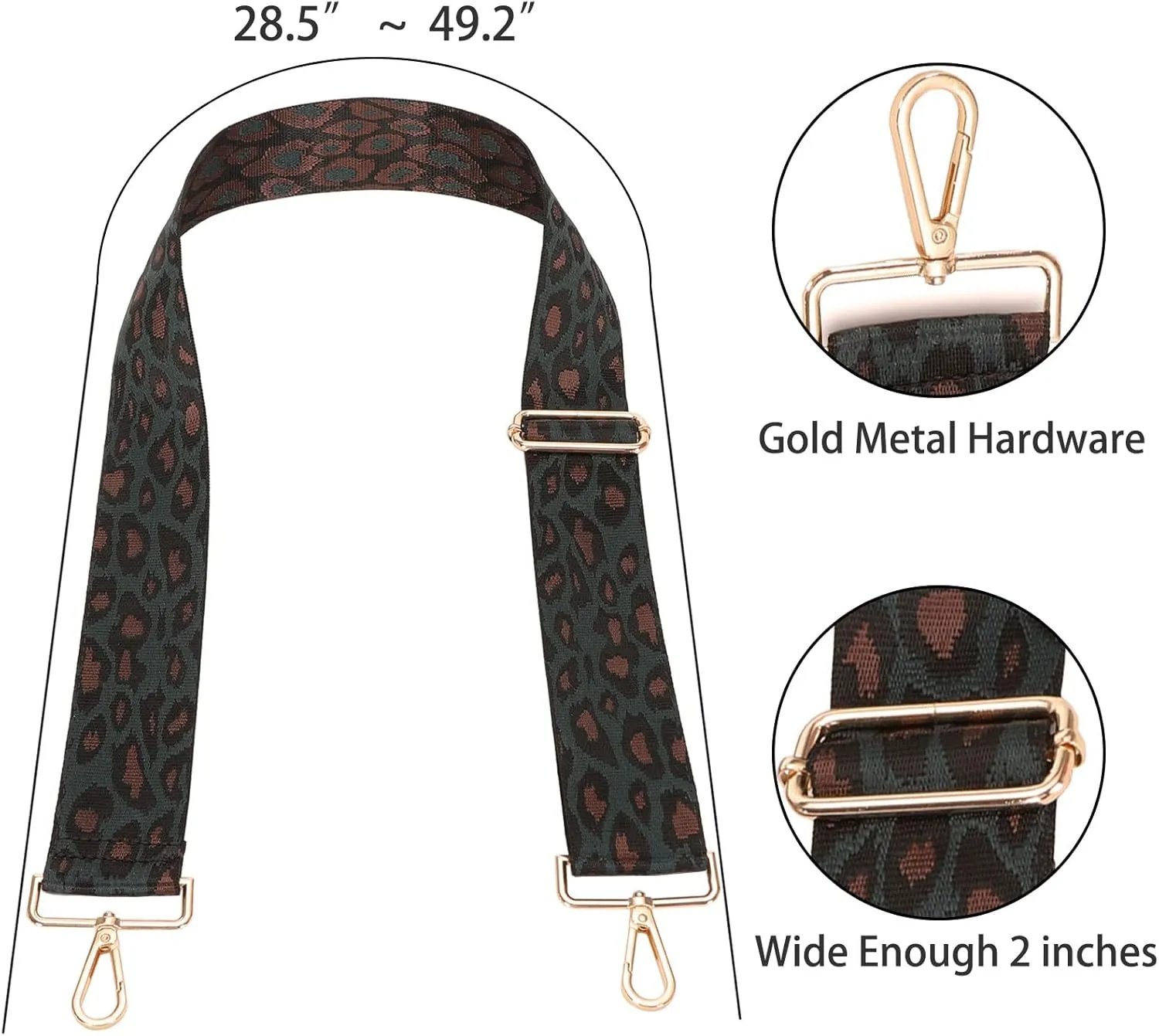 GINJKGO Purse Straps Replacement Crossbody - Adjustable Bag Strap for Purses, Wide Shoulder Strap for Women Guitar Purses
