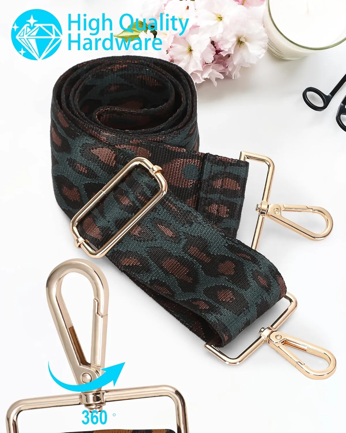 GINJKGO Purse Straps Replacement Crossbody - Adjustable Bag Strap for Purses, Wide Shoulder Strap for Women Guitar Purses