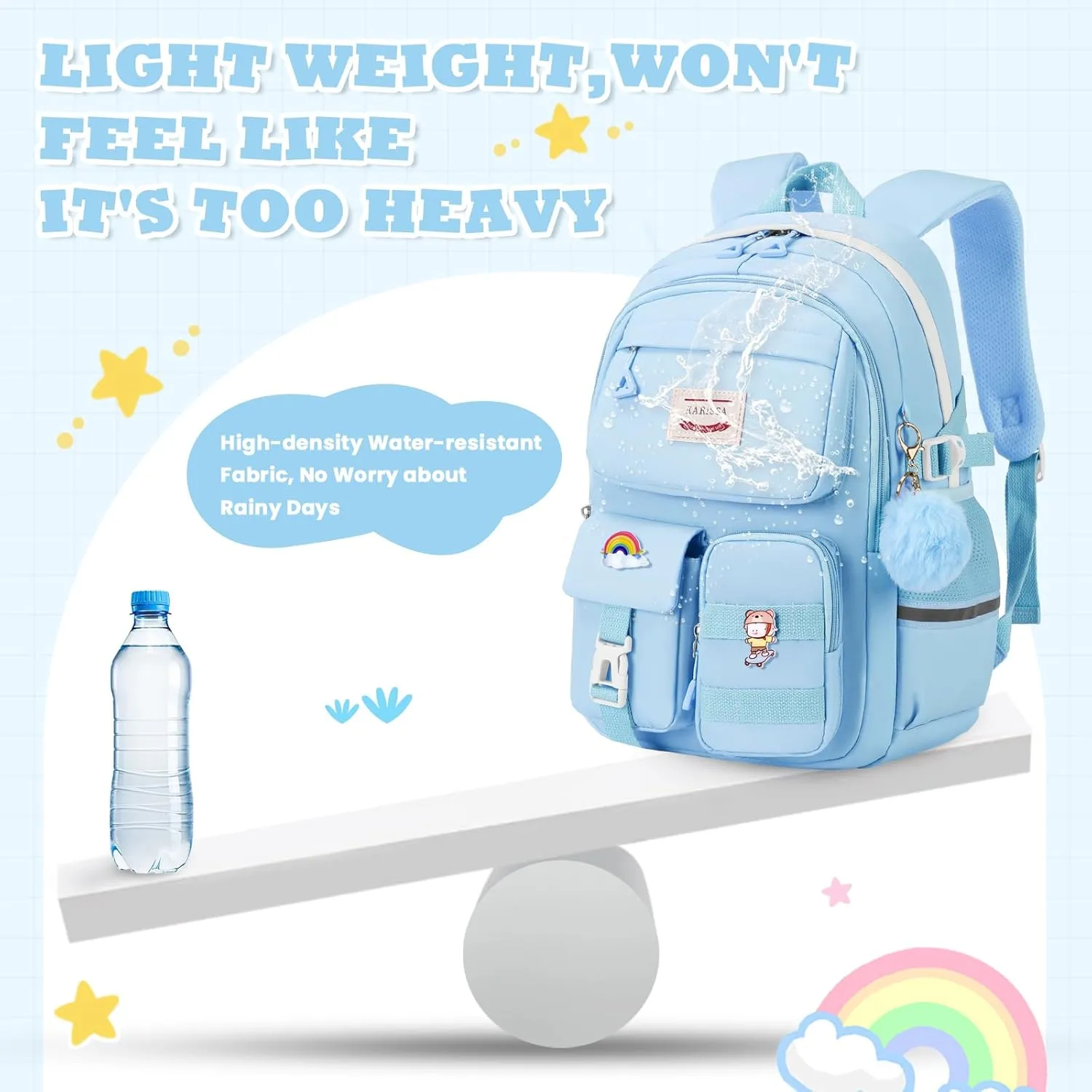 Girls Backpack for School, Teenage Multiple Pockets Backpack, Bookbag for Primary Elementary High School