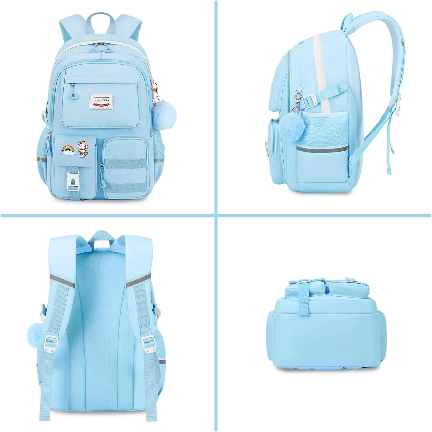 Girls Backpack for School, Teenage Multiple Pockets Backpack, Bookbag for Primary Elementary High School
