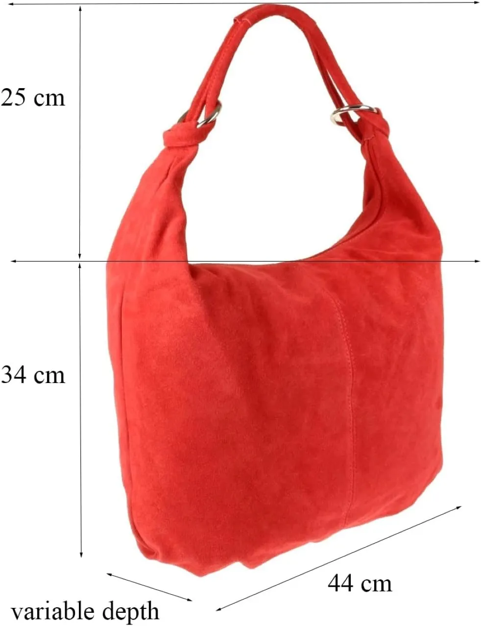 Girly HandBags Womens Hobo Italian Suede Genuine Leather Shoulder Bag