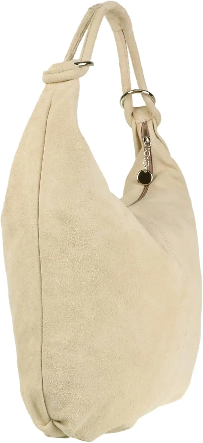 Girly HandBags Womens Hobo Italian Suede Genuine Leather Shoulder Bag