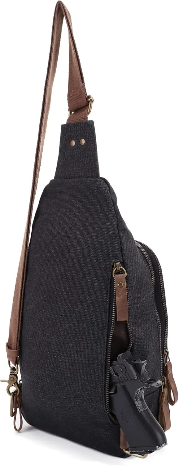 Glacier Canvas Concealed Carry Sling Bag Crossbody Backpack Purse for Men Women