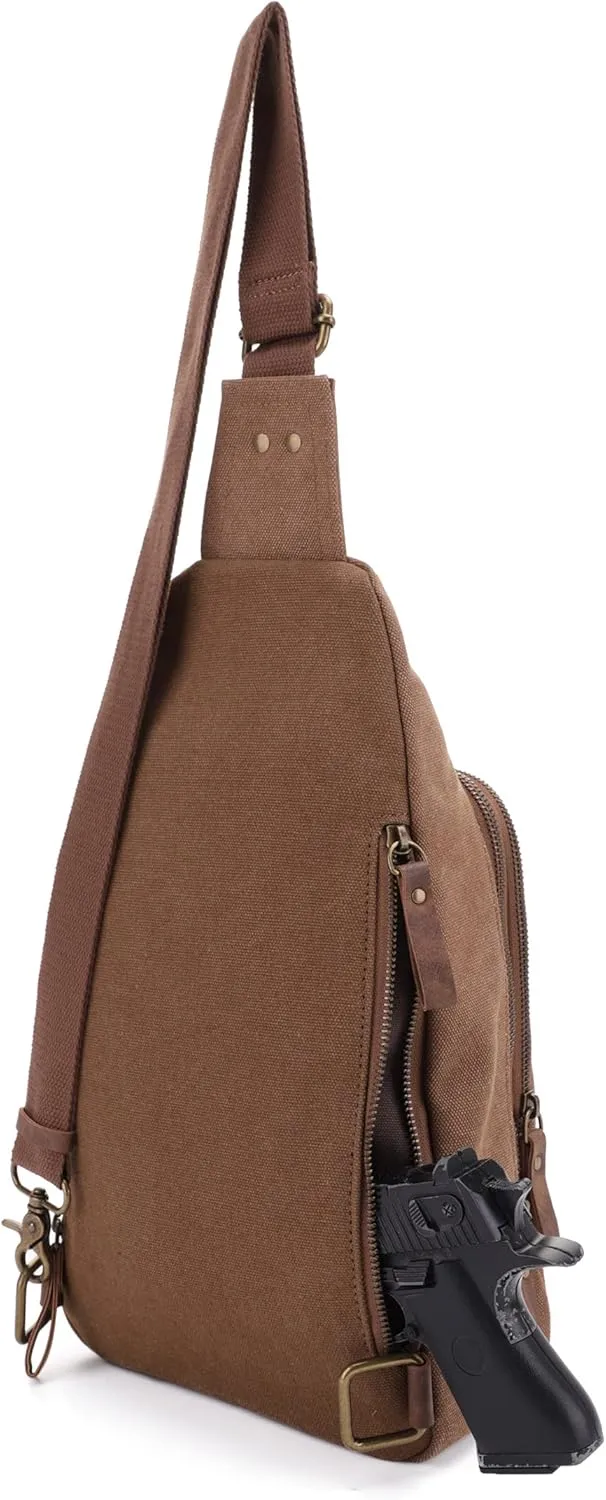 Glacier Canvas Concealed Carry Sling Bag Crossbody Backpack Purse for Men Women
