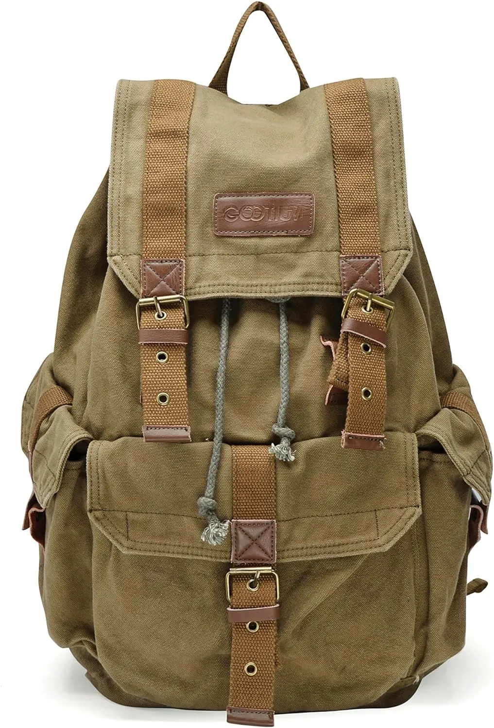 Gootium 21101AMG Specially High Density Thick Canvas Backpack Rucksack, Field Tan, Large