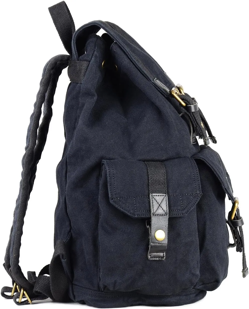 Gootium 21101GRY-S Specially High Density Thick Canvas Backpack Rucksack, Black Small Size