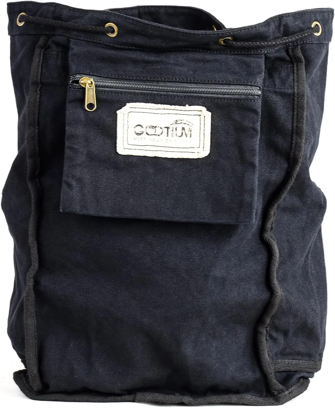 Gootium 21101GRY-S Specially High Density Thick Canvas Backpack Rucksack, Black Small Size