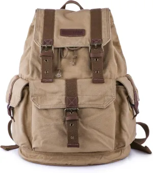 Gootium 21101KA-S Specially High Density Thick Canvas Backpack Rucksack, Khaki Small