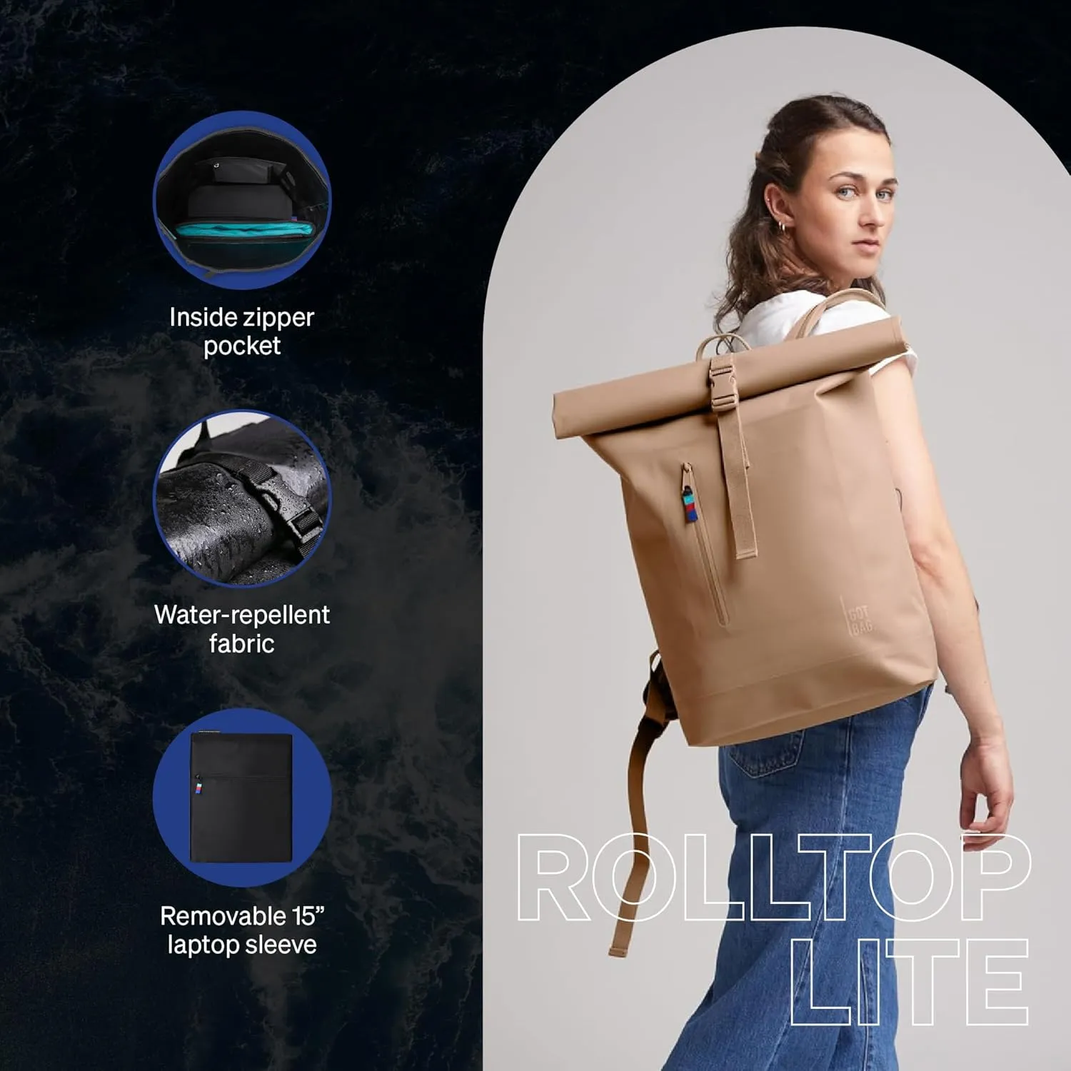 GOT BAG - ROLLTOP LITE Backpack, Hiking & Travel