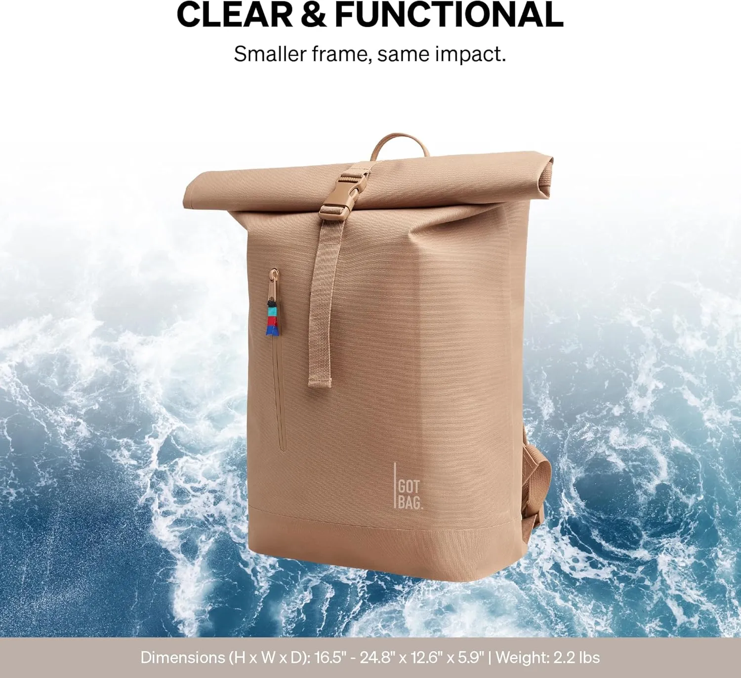 GOT BAG - ROLLTOP LITE Backpack, Hiking & Travel