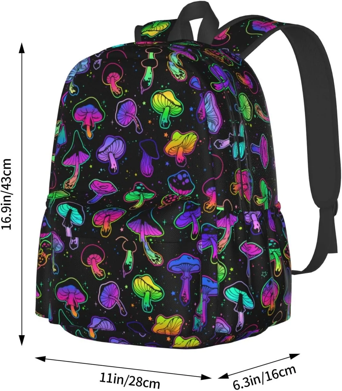 Gothic Mushroom Backpack Bookbag Laptop Backpacks Multipurpose Daypack for Boys Girls School Men Women Travel Hiking