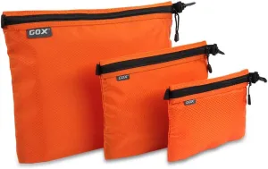 GOX 3 Pack Travel Toiletry Bag for Men Carry On Packing Organizer Zipper Pouch Portable Cosmetic Pouch Accessory Document Electronics (Orange)