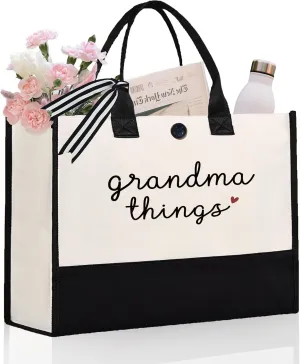 Grandma Gifts -Unique Tote Bag- Mothers Day/Birthday Gifts for Grandma, Cute Practical Tote Bag for Shopping Travel Groceries, 17” x 6.7” x 12.5”
