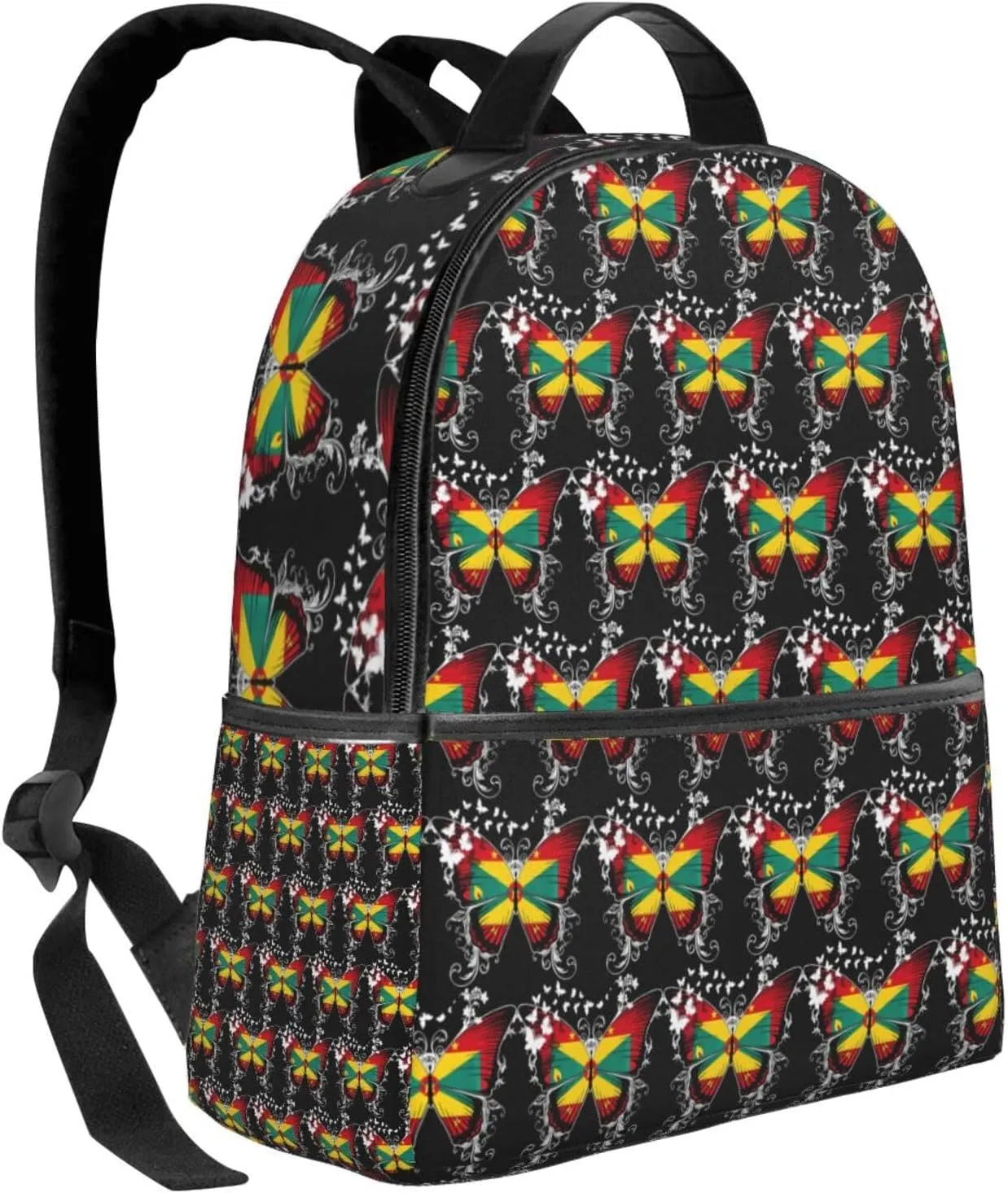 Grenada Grenadian Flag Butterfly Casual Backpacks Laptop Backpack Carry-on Daypack Sports Travel Rucksack Lightweight Working Bag for Outdoor Hiking Cycling Walking