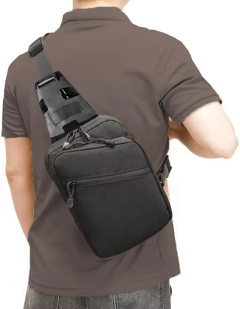 Gun Sling Bag, Concealed Carry Crossbody Pack CCW Sling Bag Durable EDC Shoulder Bag for Handgun with Holster