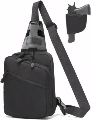 Gun Sling Bag, Concealed Carry Crossbody Pack CCW Sling Bag Durable EDC Shoulder Bag for Handgun with Holster
