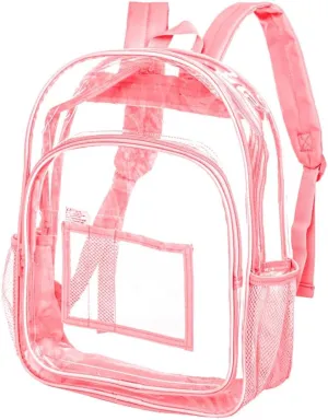 gxtvo Clear Backpack, Heavy Duty Transparent Bookbag, See Through Backpacks for Women Men