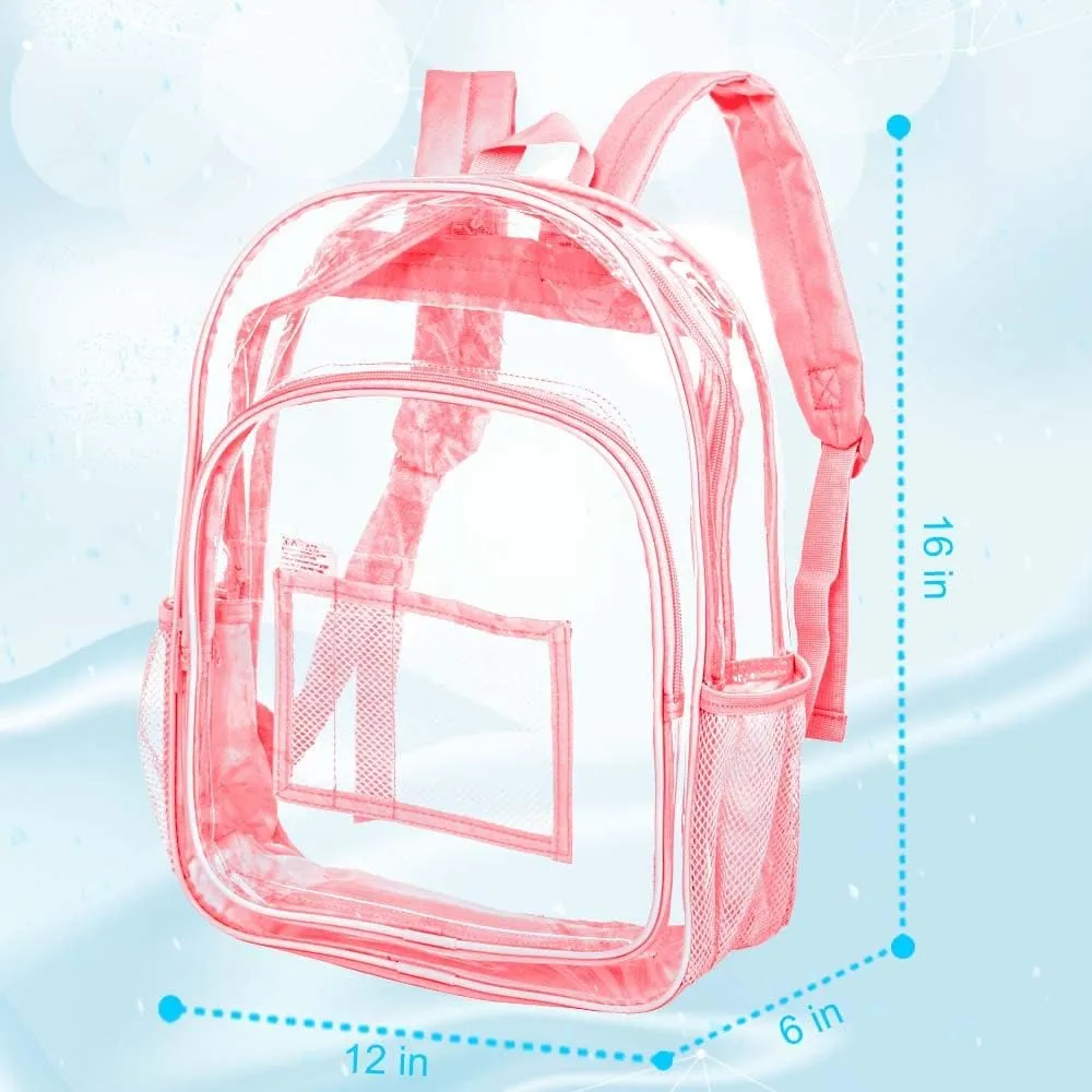 gxtvo Clear Backpack, Heavy Duty Transparent Bookbag, See Through Backpacks for Women Men