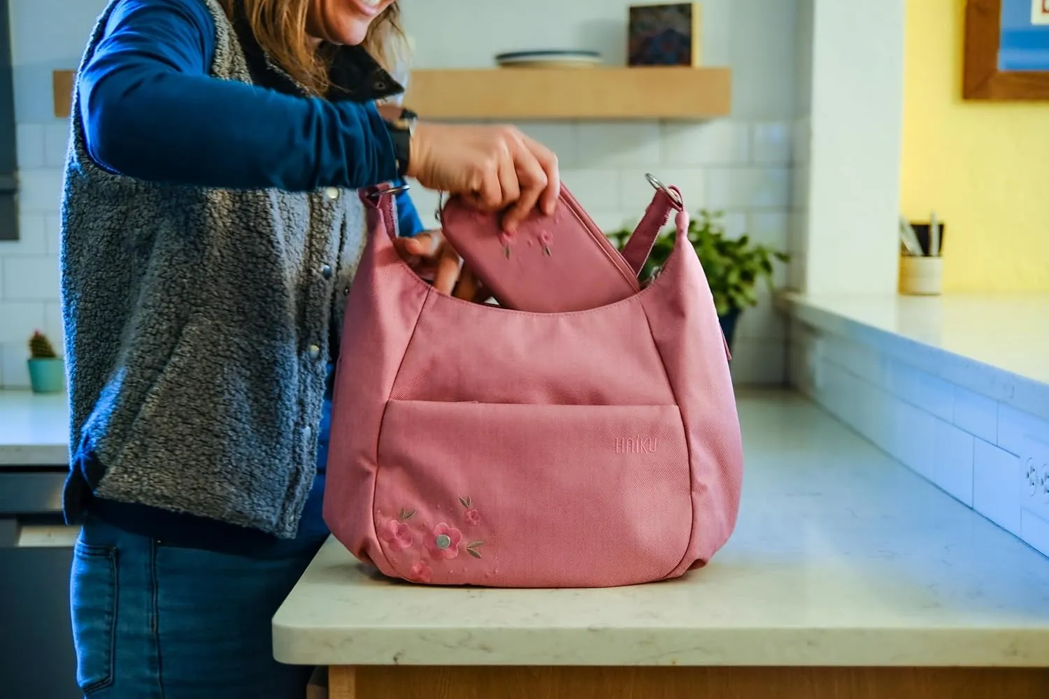 HAIKU Amble Hobo Bag with Removable Shoulder Strap and Adjustable Crossbody Strap