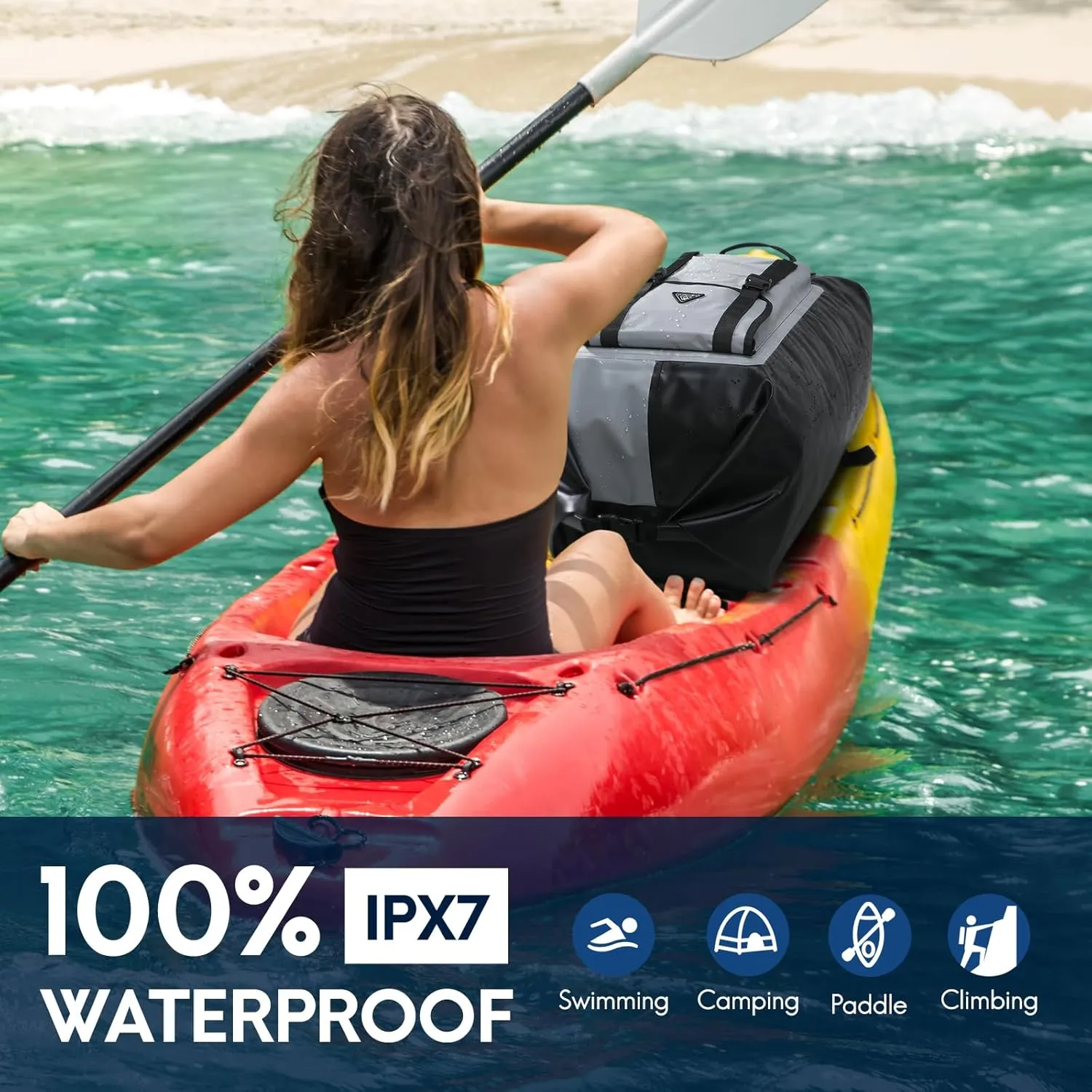 Haimont 100% Waterproof Roll-Top Backpack Heavy Duty Large Capacity IPX7 Dry Bag for Kayaking Rafting SUP Camping, 60/100L