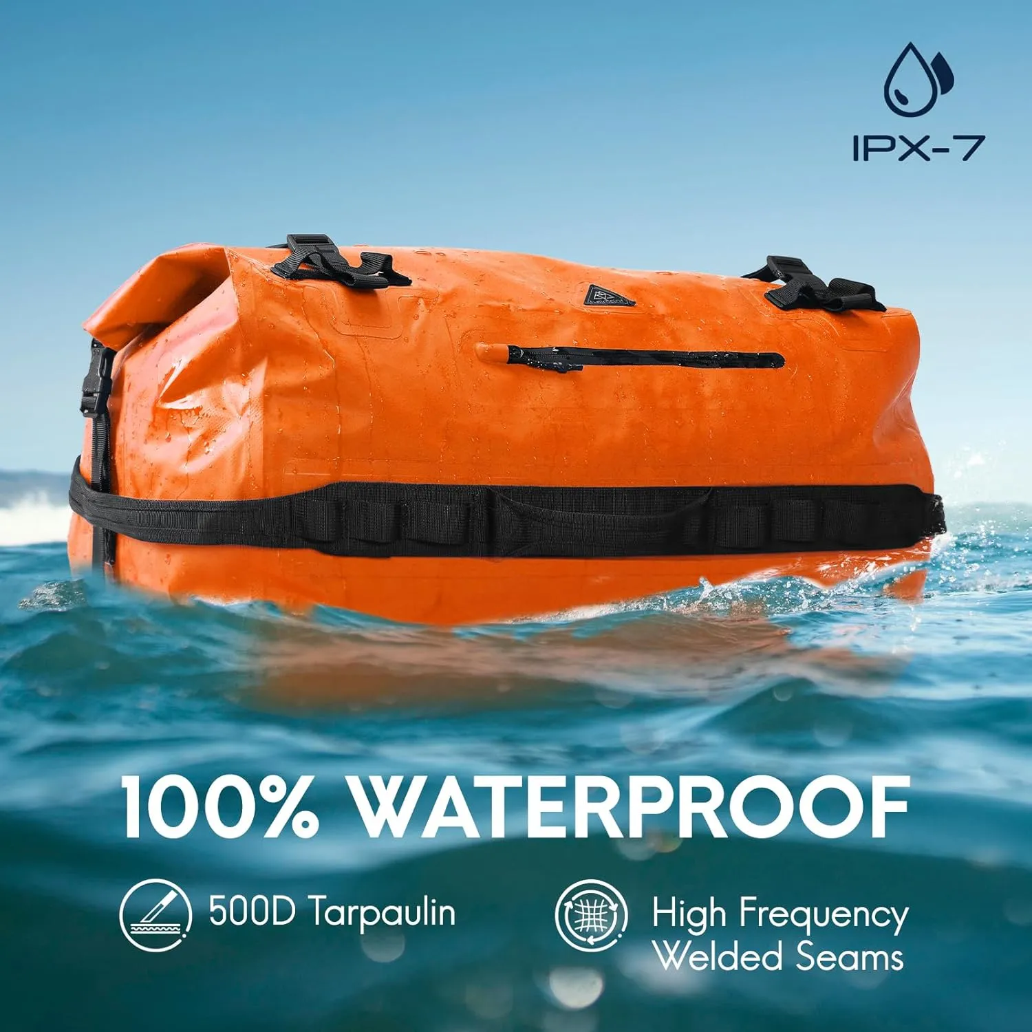 Haimont Large Waterproof Duffel Backpack Roll-Top Heavy Duty Dry Duffle Bag for Boating, Travel, Motorcycle, Kayaking, Camping, 60L