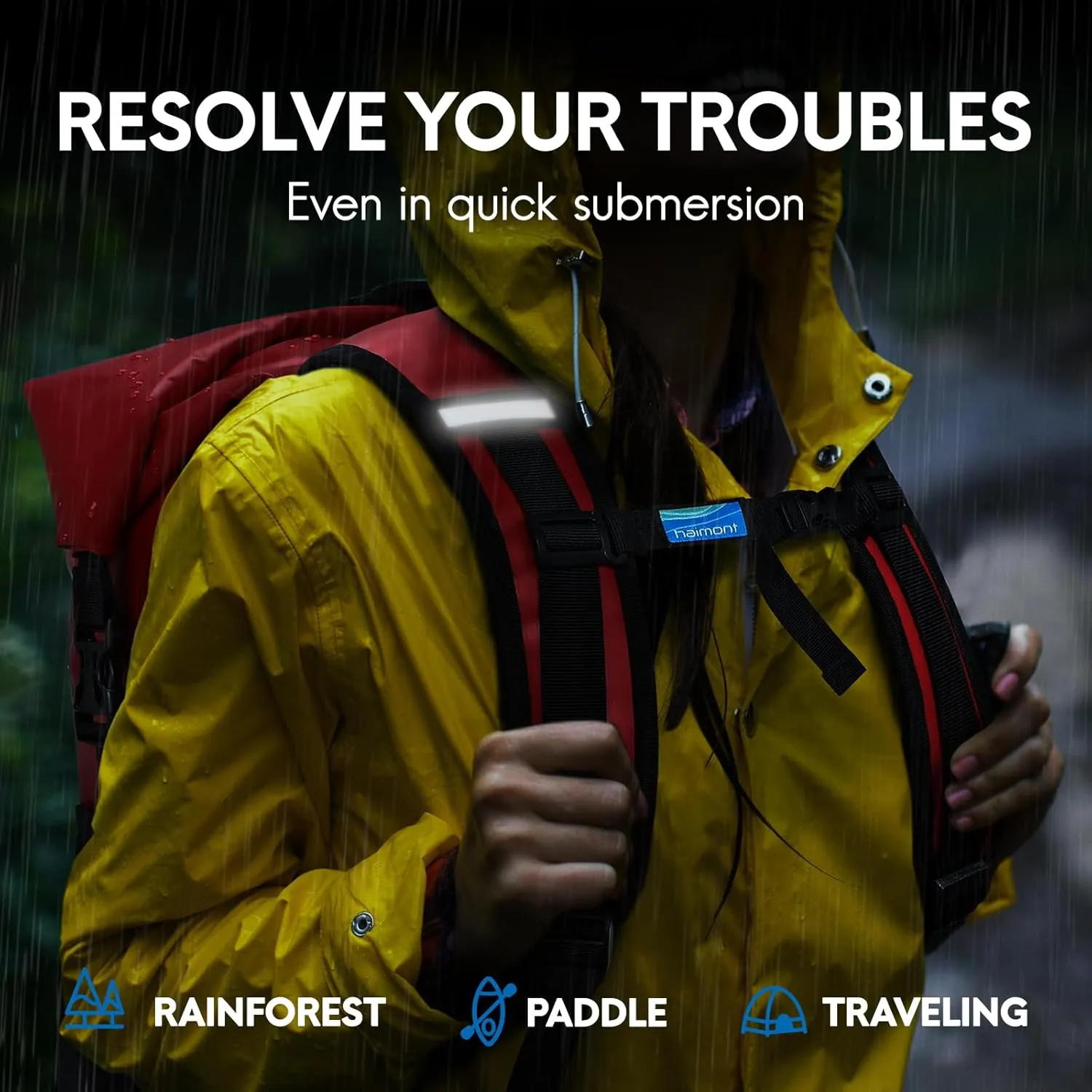Haimont Waterproof Backpack Dry Bag Floating Roll Top Dry Sack Durable Backpack for Kayaking, Surfing, Rafting, Fishing, 30L