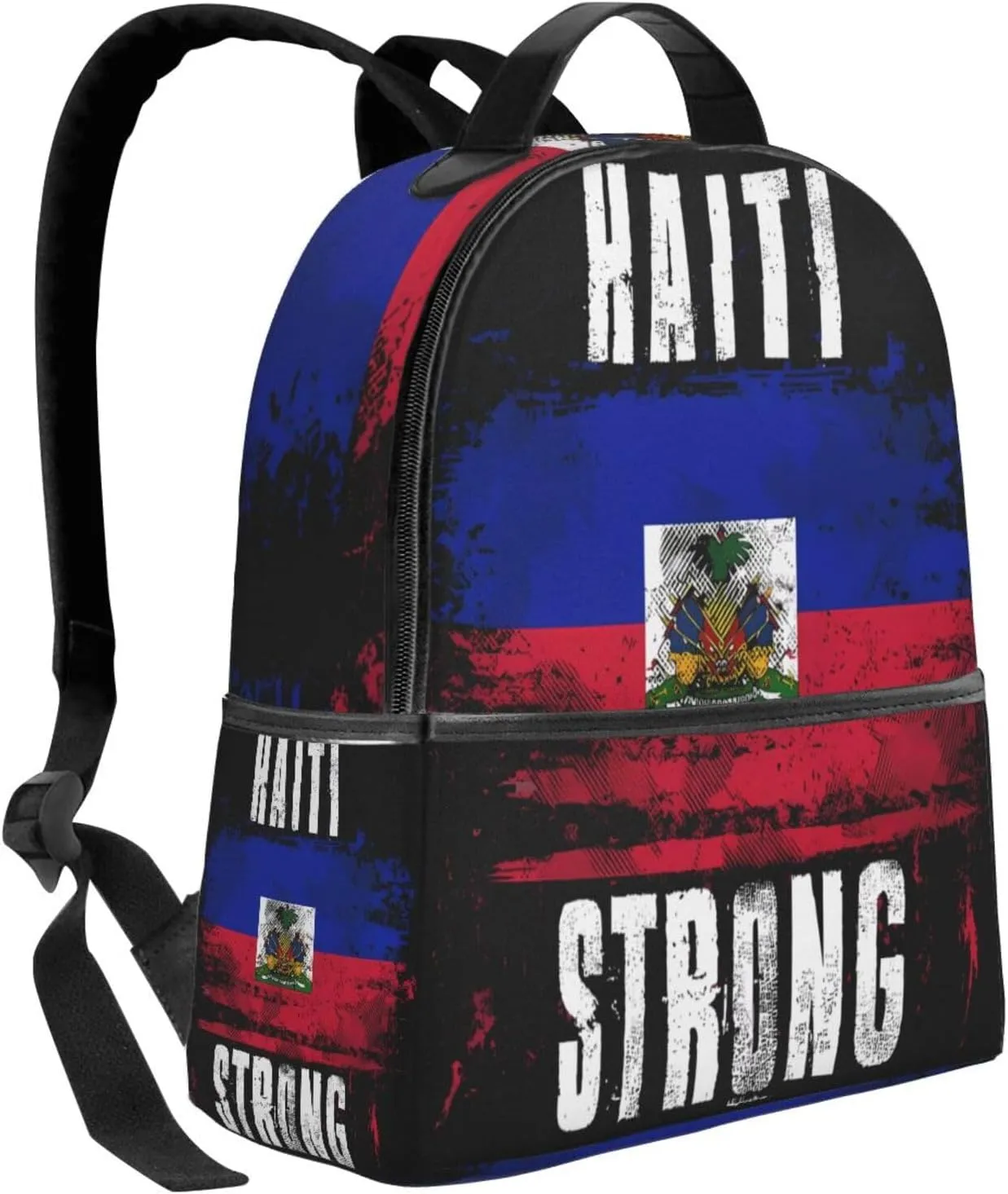 Haiti Strong Graffiti Flag Casual Backpacks Laptop Backpack Carry-on Daypack Sports Travel Rucksack Lightweight Working Bag for Outdoor Hiking Cycling Walking