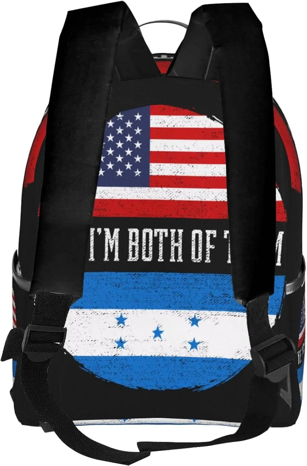 Half American Half Honduran Flag Casual Backpacks Laptop Backpack Carry-on Daypack Sports Travel Rucksack Lightweight Working Bag for Outdoor Hiking Cycling Walking