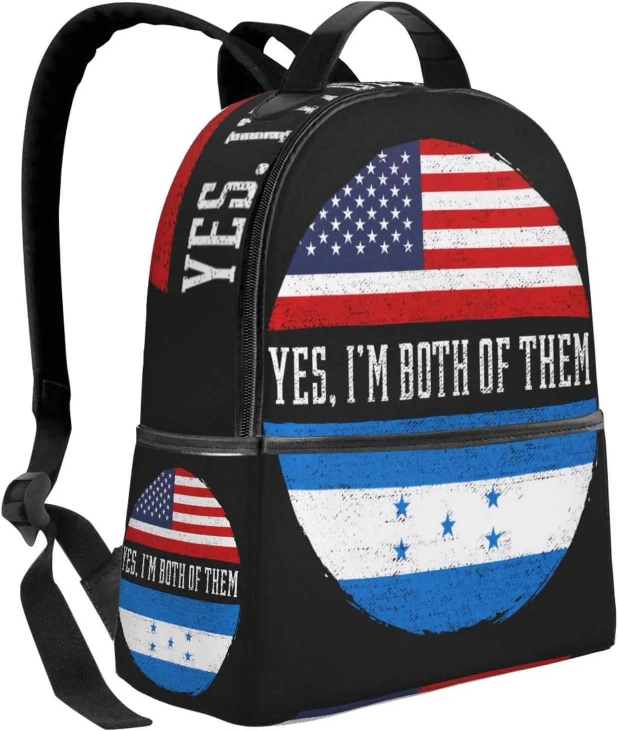 Half American Half Honduran Flag Casual Backpacks Laptop Backpack Carry-on Daypack Sports Travel Rucksack Lightweight Working Bag for Outdoor Hiking Cycling Walking