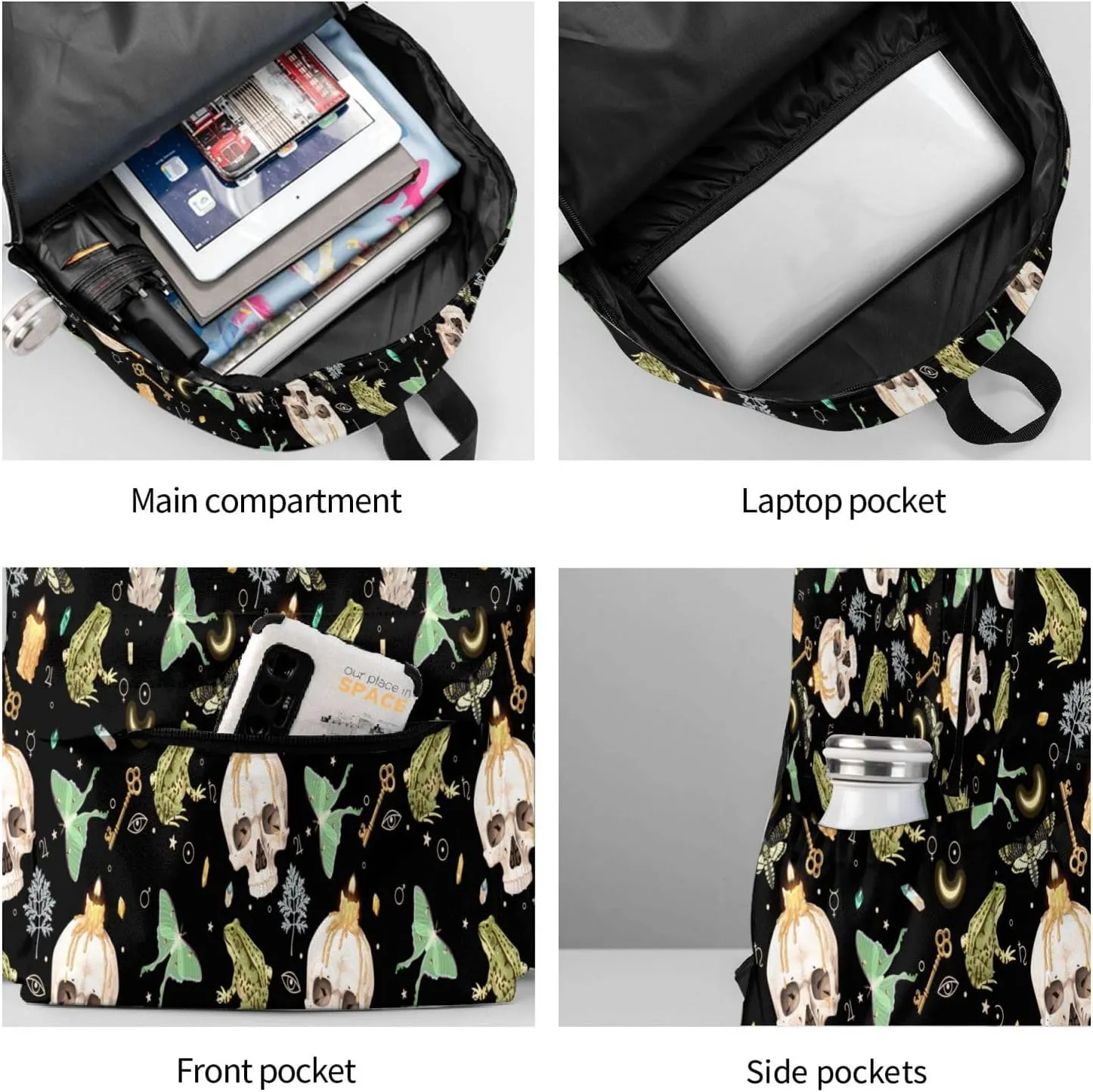 Halloween Spooky All Year Stylish Backpack With Adjustable Padded Shoulder Straps Daypacks For College Travel
